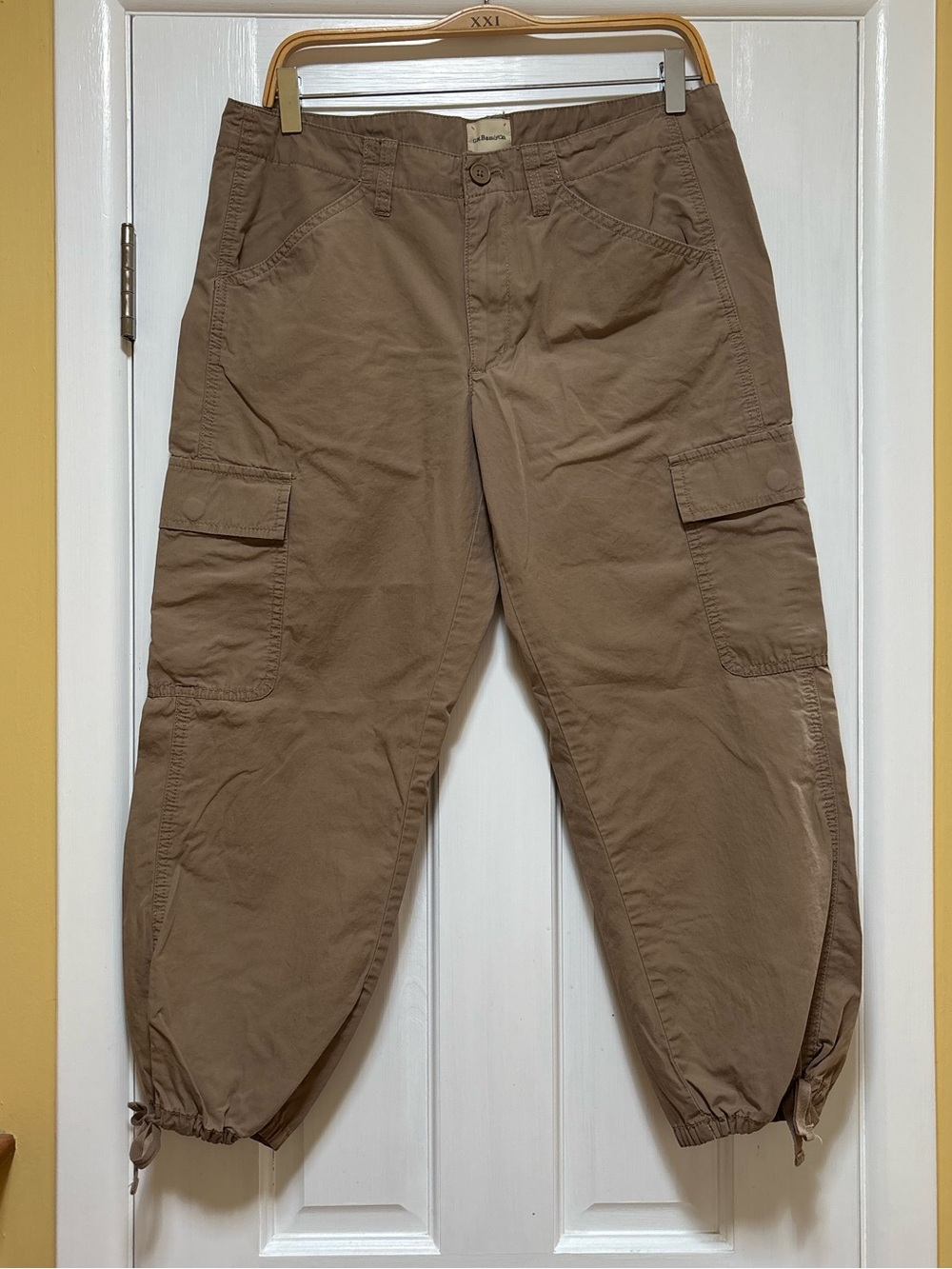 G.H. Bass & Co. Tan Cargo Drawstring Hem Pants